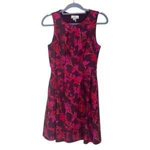 Jude Connally Pink Purple Floral Print Scuba Dress Small